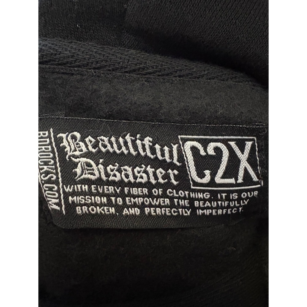 Beautiful Disaster Womens Black Graphic Hoodie Don't Judge Me By My Past 2X - Picture 5 of 8